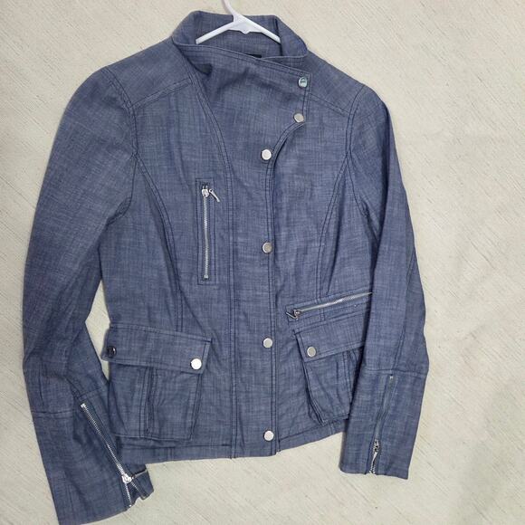 White House Black Market Woman's Blue Jacket size 8 - Picture 10 of 12